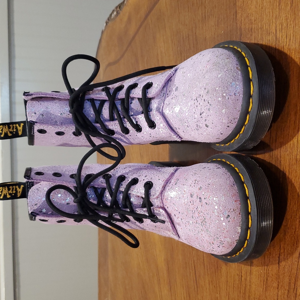 Like NEW Dr Martens Lilac Metallic Pascal Boots - Picture 2 of 13